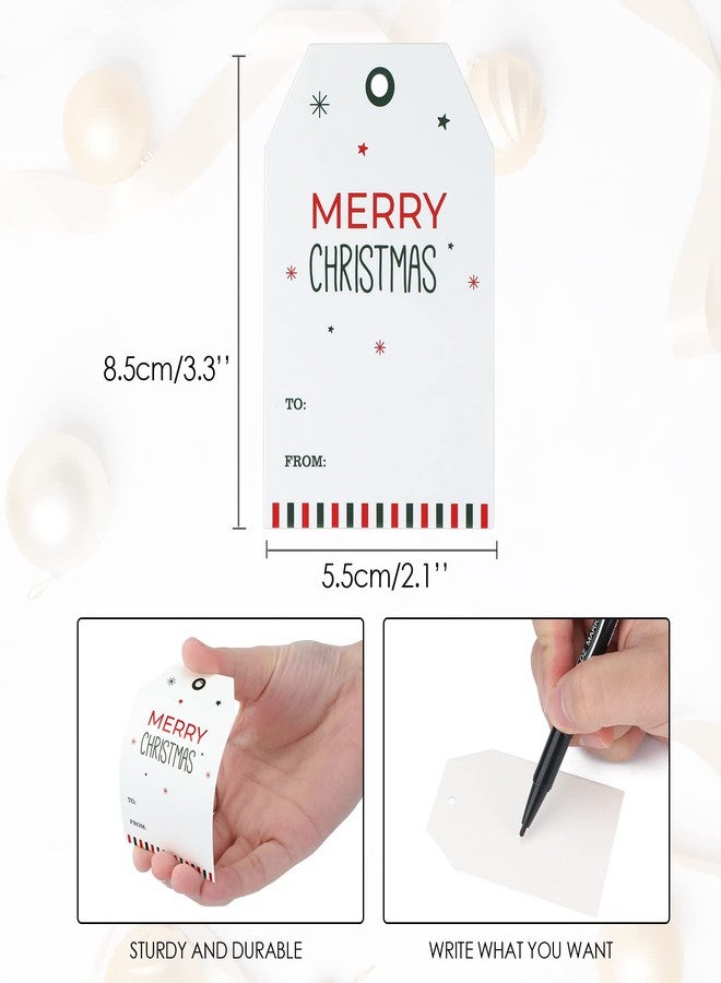 KINGLAKE 50 Pcs Christmas Gift Tags with String,Merry Christmas Tags,Paper Gift Tags for Gift Wrapping,Holiday Present Wrap Tags Christmas Design for Xmas Parties and Celebration - Image 3